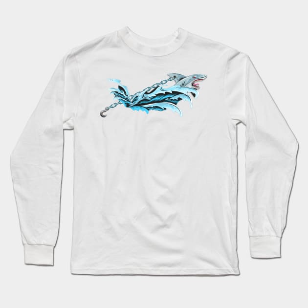 shark Long Sleeve T-Shirt by GAGO5